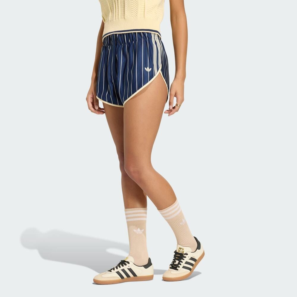 Adidas Pinstripe Firebird Shorts  in Navy - S
